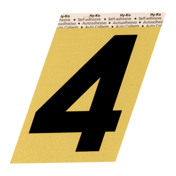 Hy-Ko 3.5In Gold Aluminum Number 4, 10PK B00211 - main